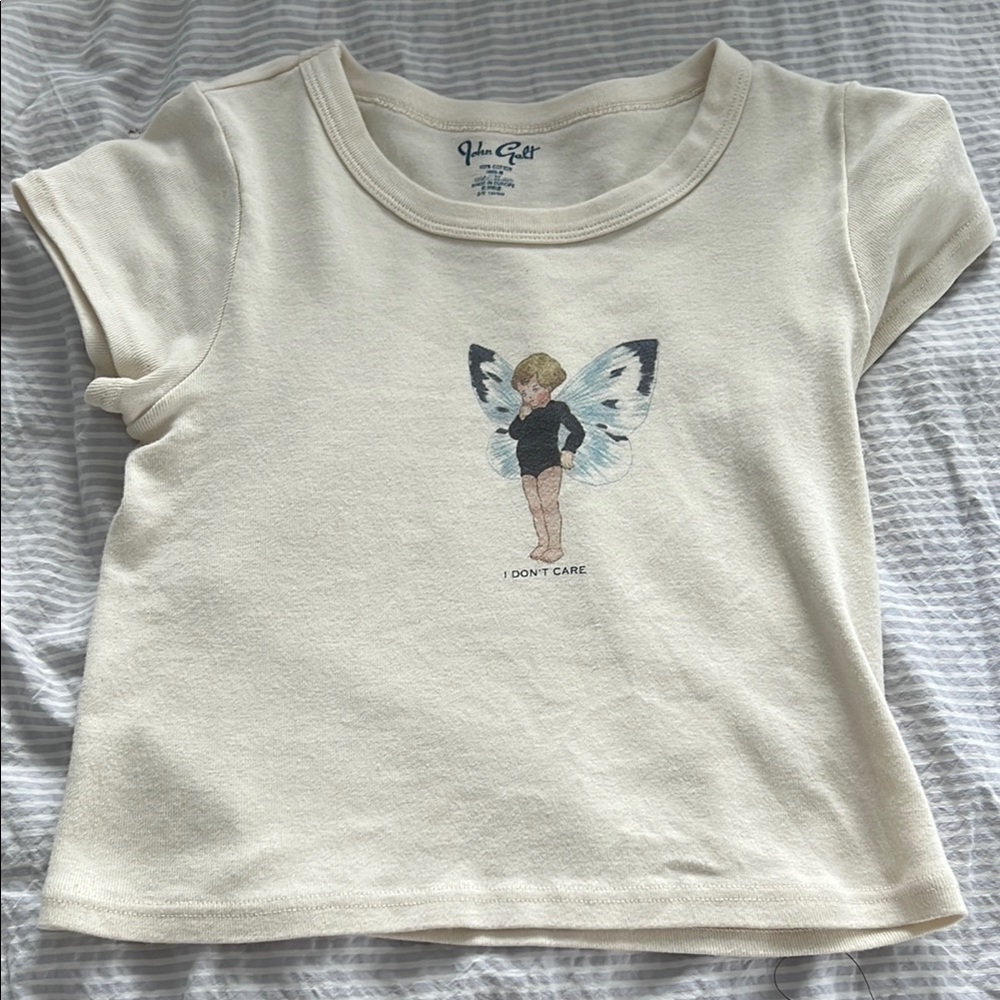 Brandy Melville Cream Short Sleeve Tee